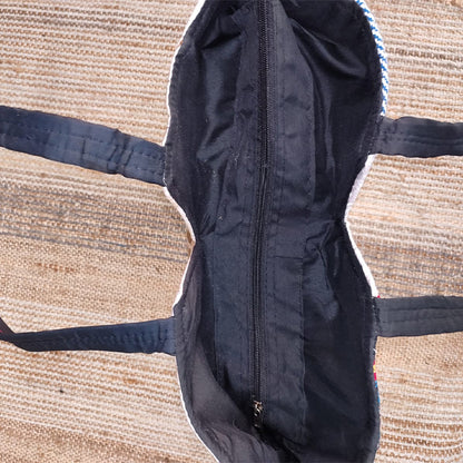 Colorful Patchwork Tote Bag – Handmade Multi-Design Fabric Shoulder Bag