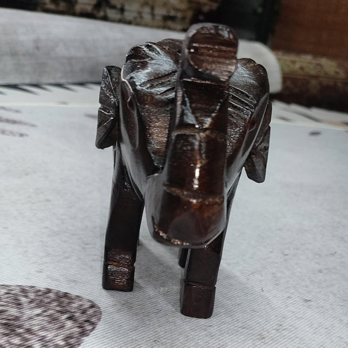 Handcrafted Wooden Elephant Figurine – Decorative Home Accent