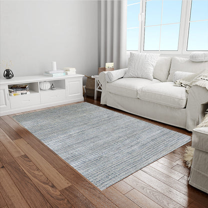 Harmony In Hues - Handwoven Blue Colour Viscose Rug