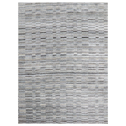 Harmony In Hues - Handwoven  Modern Ivory & Blue Colour Viscose Rug
