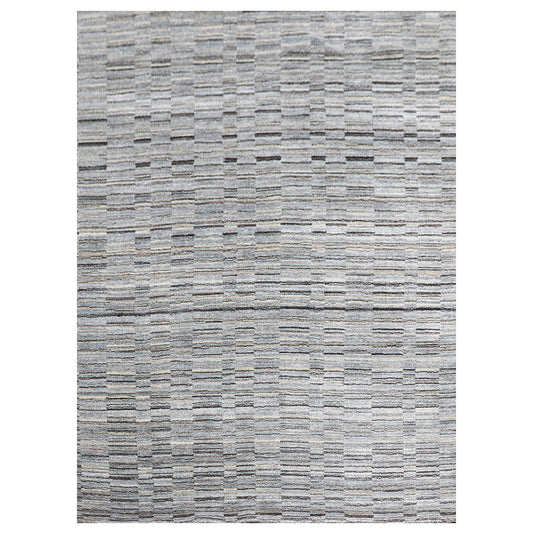 Harmony In Hues - Handwoven  Modern Ivory & Blue Colour Viscose Rug