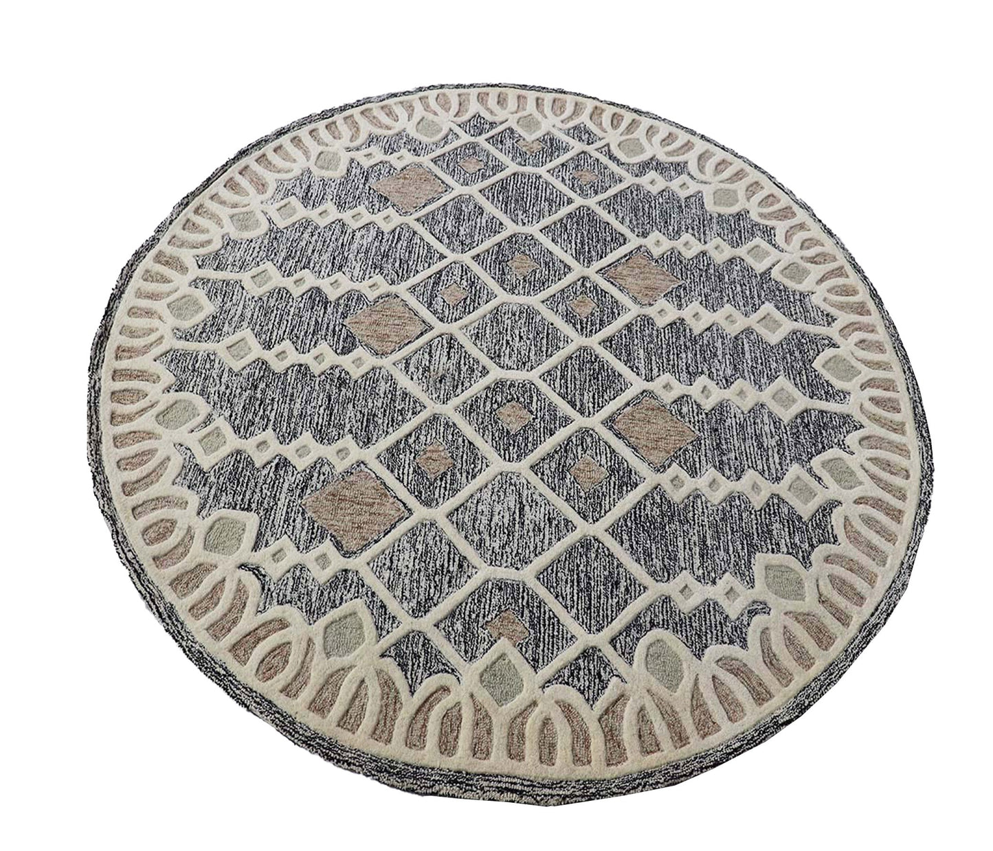 Cosmic Collection- Handtufted Modern Ivory & Charcole Colour Wool Rug