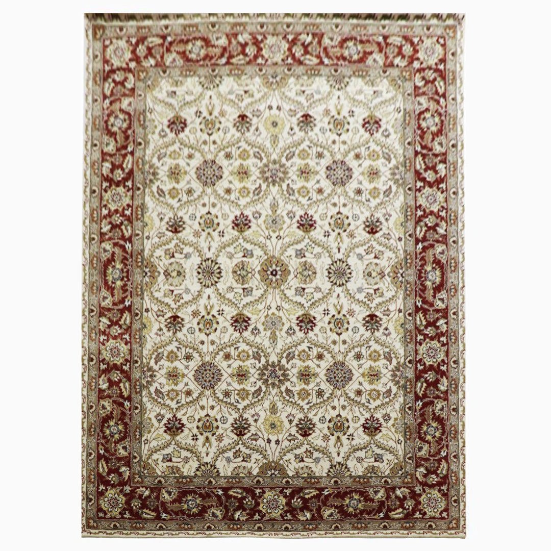 Harmonize - Handtufted Traditional Ivory & Red Colour Wool Rug