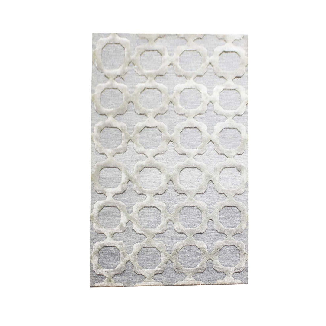 Cosmic Collection - Handtufted Modern Silver Colour Wool & Viscose Rug