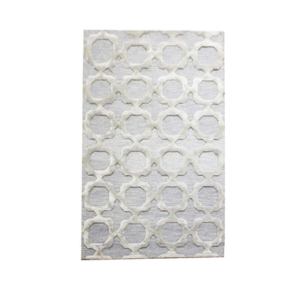 Cosmic Collection - Handtufted Modern Silver Colour Wool & Viscose Rug