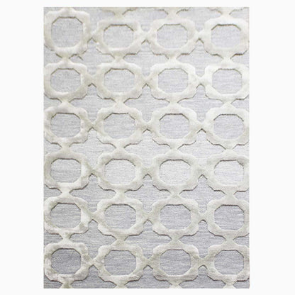 Cosmic Collection - Handtufted Modern Silver Colour Wool & Viscose Rug