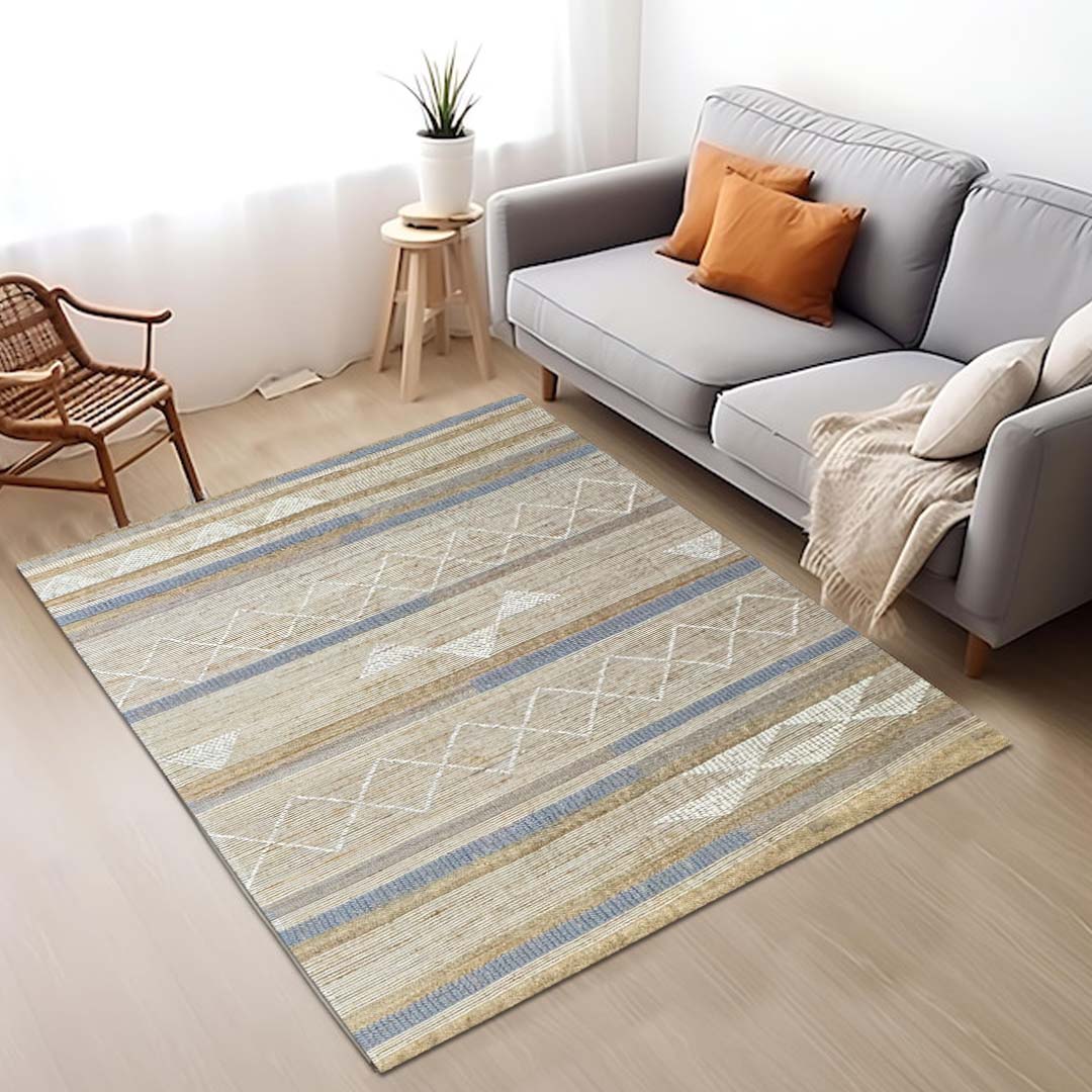 Earthy Elegance  Handknotted Jute & Wool Rug