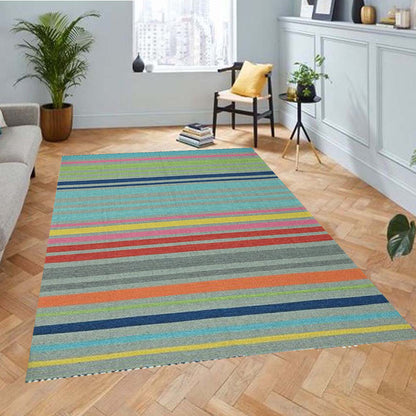 Harmony In Hues Handknotted  Cotton Flat Weave.