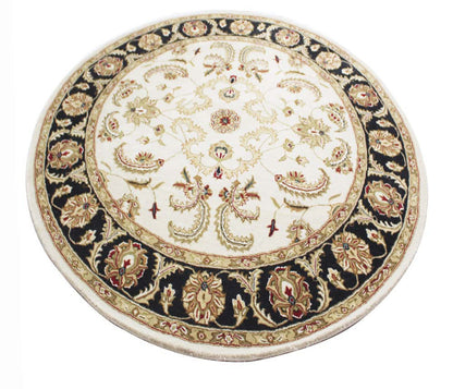 Cosmic Collection- Handloom Modern Ivory & Black Colour Wool/Viscose Rug